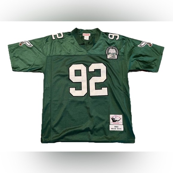 Vintage Mitchell & Ness Reggie White Eagles Jersey 50 XL Jerome Brown Patch 1992